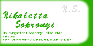 nikoletta sopronyi business card